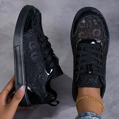 Dentelle-Zapatillas de Encaje Floral