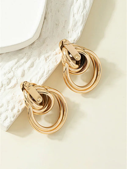Pendientes Aros Dorados entrelazados