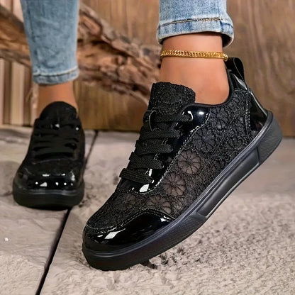 Dentelle-Zapatillas de Encaje Floral