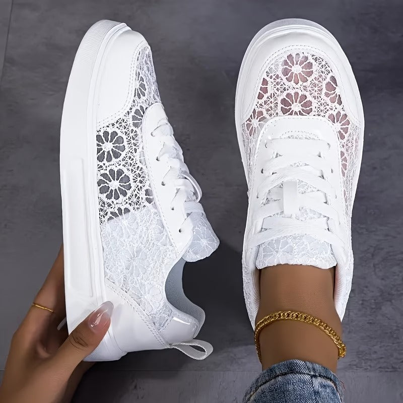 Dentelle-Zapatillas de Encaje Floral