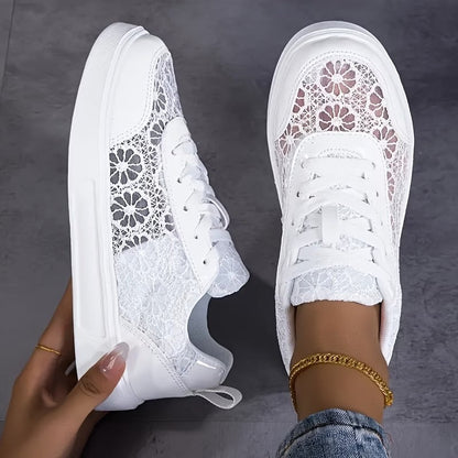Dentelle-Zapatillas de Encaje Floral
