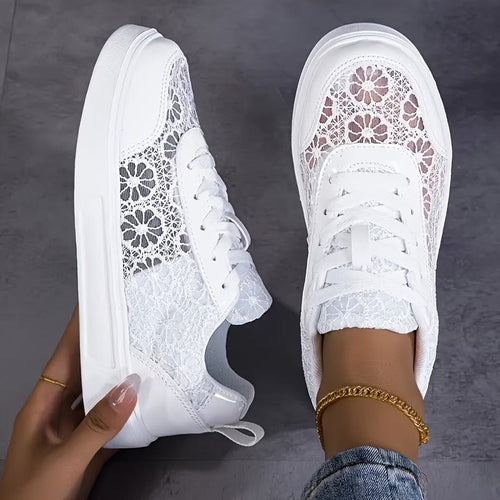 Dentelle-Zapatillas de Encaje Floral