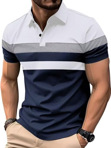 Polo Moderno Casual – Diseño Tricolor de Manga Corta