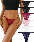Lote de 6 Tangas de Encaje Sexy | Ropa Interior Suave y Cómoda