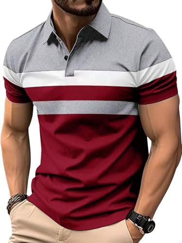Polo Moderno Casual – Diseño Tricolor de Manga Corta