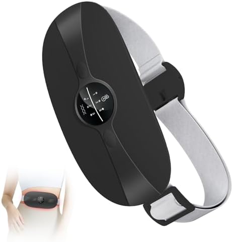 Almohadilla térmica para el periodo, cinturón térmico eléctrico con conexión USB para el abdomen, 3 niveles de calor y 3 modos de masaje, soporte térmico para la espalda para aliviar los dolores menstruales (rosa)