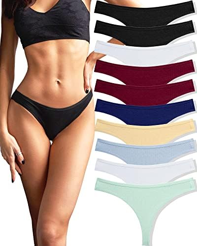Pack de 10 tangas de algodón para mujer, ropa interior sexy, lencería, pack múltiple tallas S-XL, multicolor