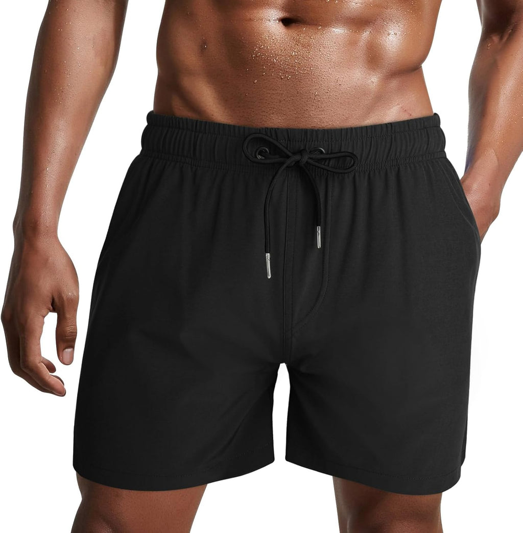 Bañador de hombre de secado rápido, pantalones cortos de playa para navegar, con forro de malla y color degradado