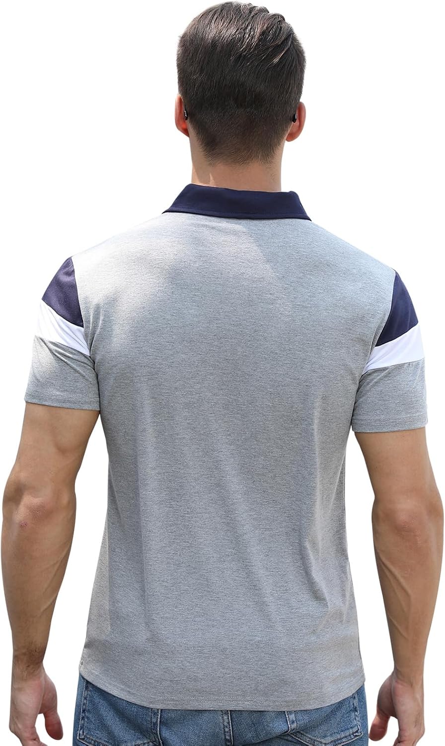 Polo Moderno Casual – Diseño Tricolor de Manga Corta