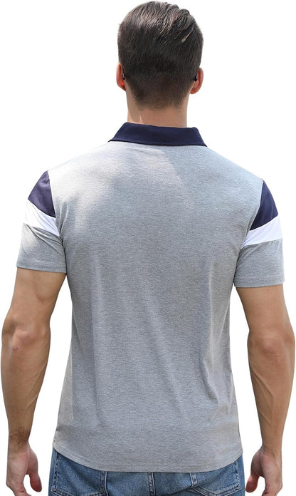 Polo Moderno Casual – Diseño Tricolor de Manga Corta