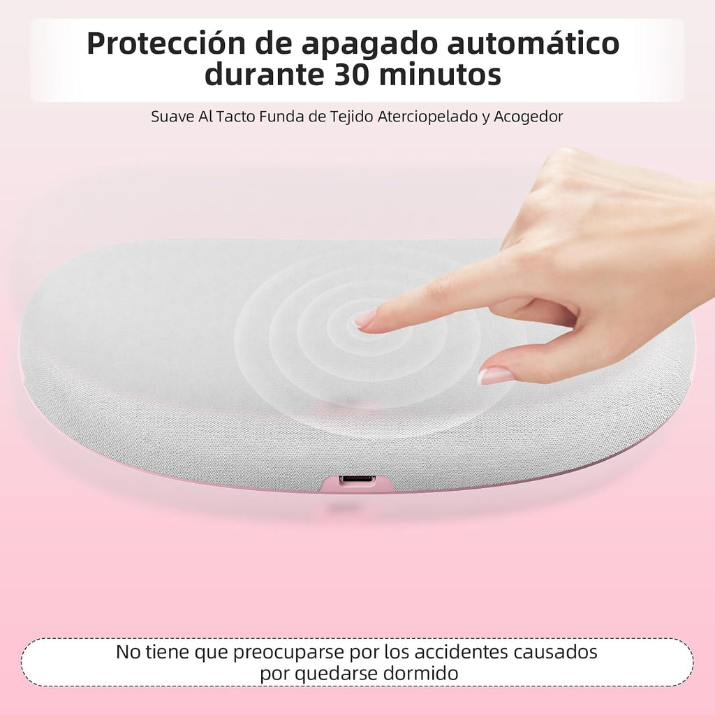 Almohadilla térmica para el periodo, cinturón térmico eléctrico con conexión USB para el abdomen, 3 niveles de calor y 3 modos de masaje, soporte térmico para la espalda para aliviar los dolores menstruales (rosa)
