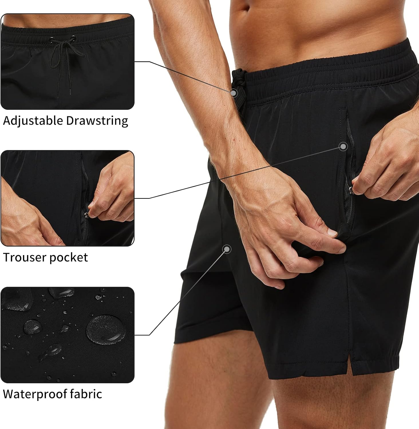 Bañador de hombre de secado rápido con forro de malla. Bañador de verano para hombre, ideal para la playa y el surf