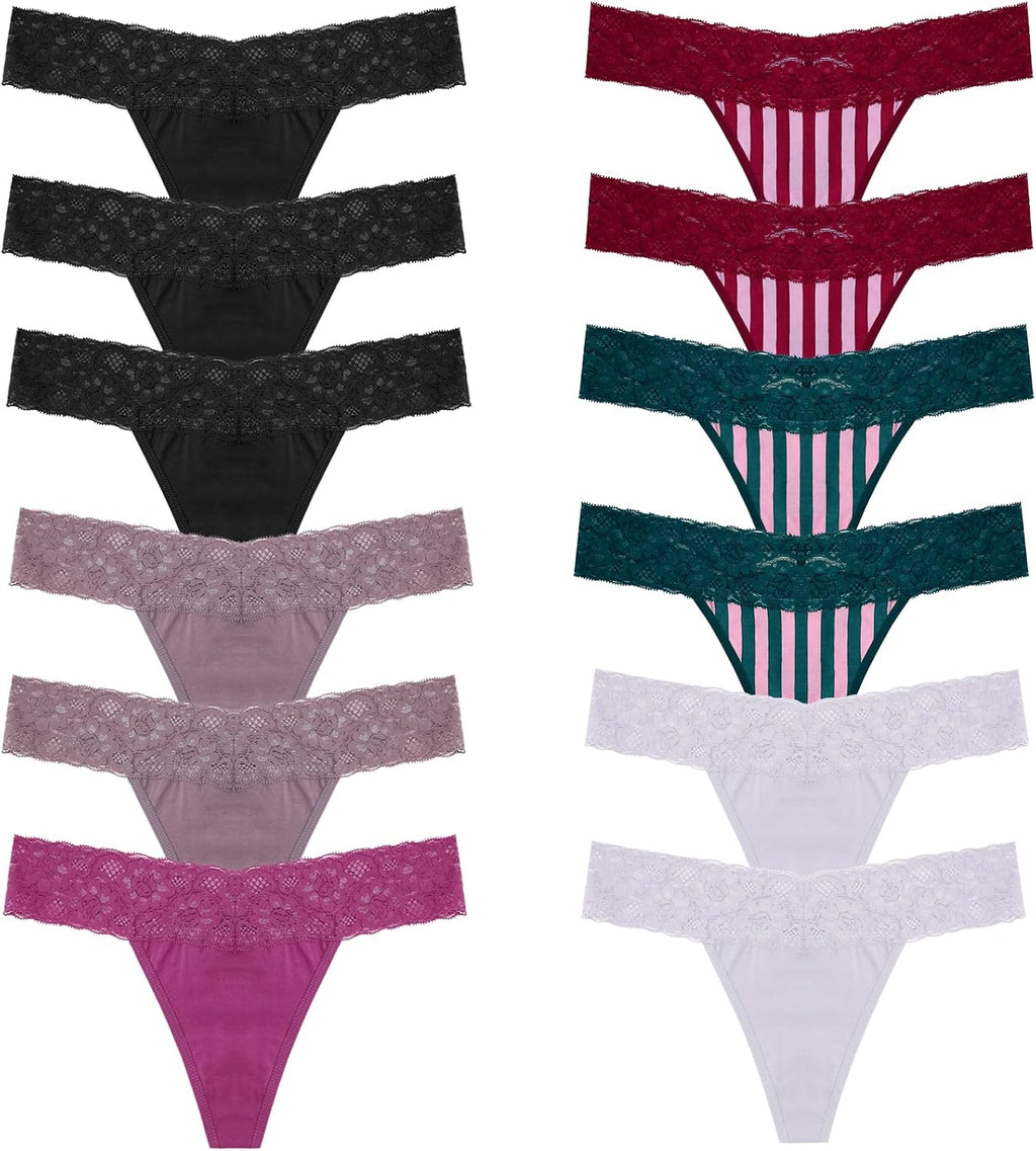 Pack de Tangas de Algodón Elástico | Lencería Sexy con Encaje Suave