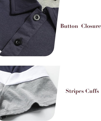 Polo Moderno Casual – Diseño Tricolor de Manga Corta