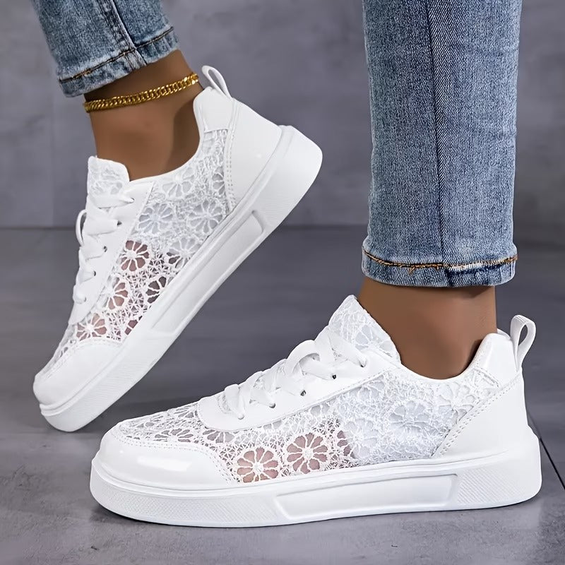 Dentelle-Zapatillas de Encaje Floral