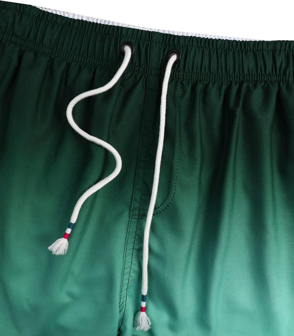Bañador de hombre de secado rápido, pantalones cortos de playa para navegar, con forro de malla y color degradado