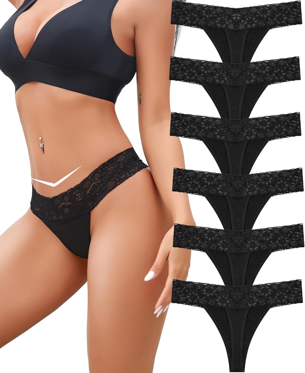 Pack de Tangas de Algodón Elástico | Lencería Sexy con Encaje Suave