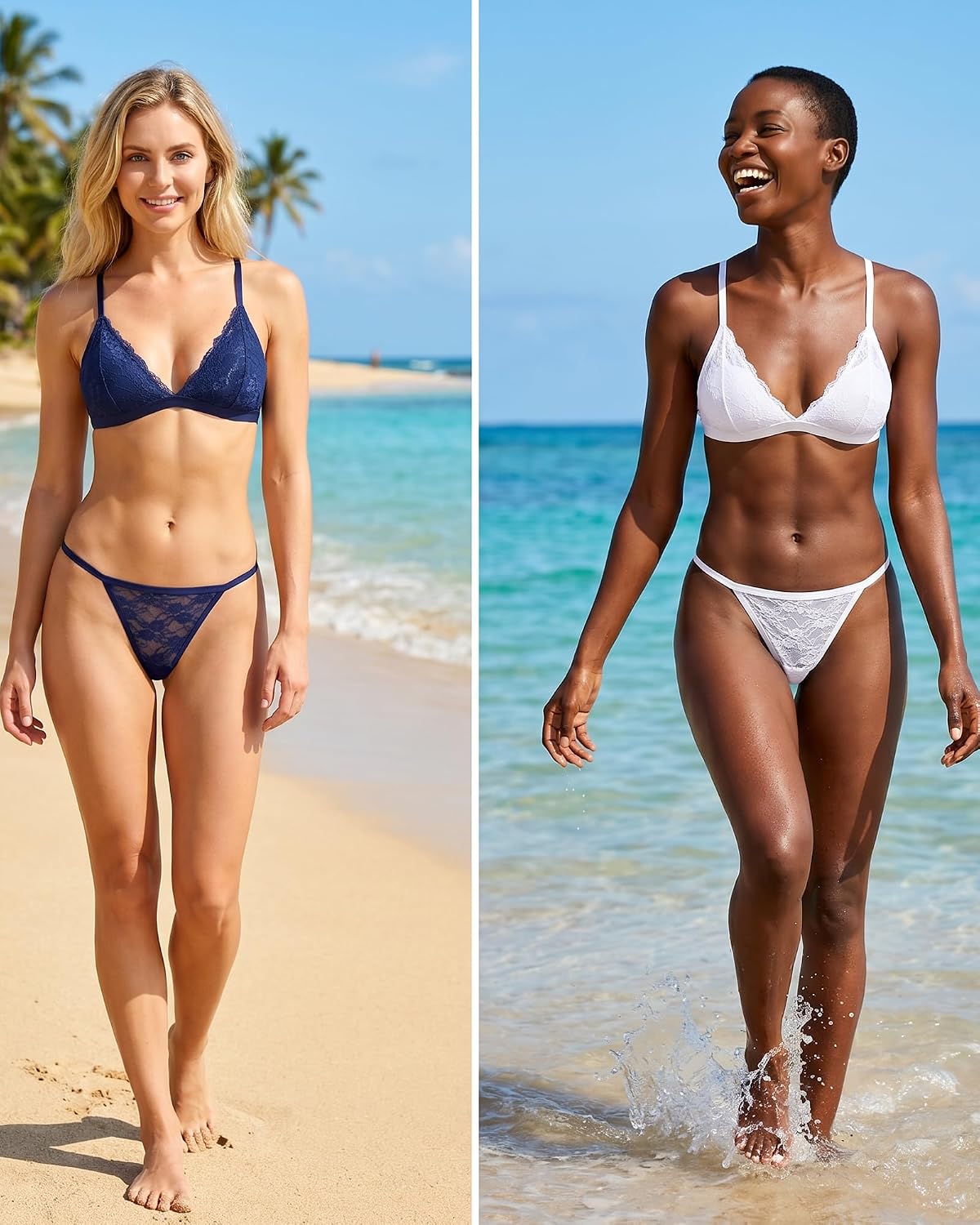 Lote de 6 Tangas de Encaje Sexy | Ropa Interior Suave y Cómoda