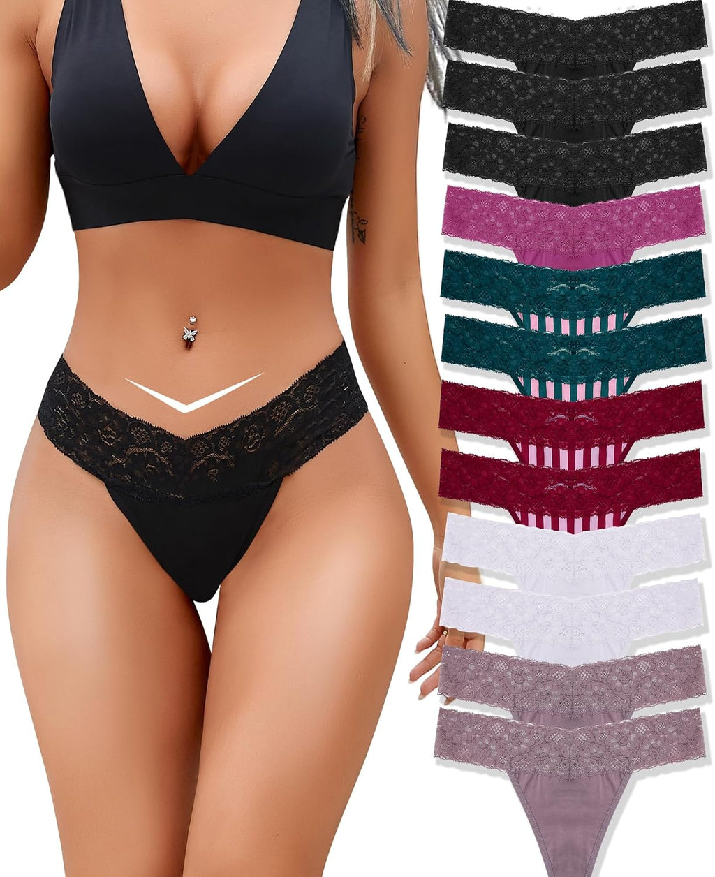 Pack de Tangas de Algodón Elástico | Lencería Sexy con Encaje Suave