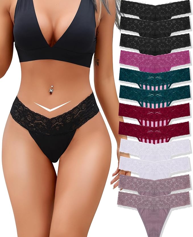Pack de Tangas de Algodón Elástico | Lencería Sexy con Encaje Suave