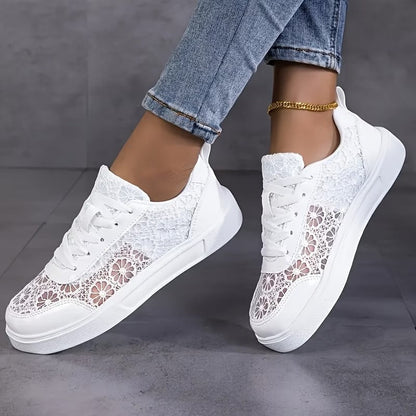 Dentelle-Zapatillas de Encaje Floral