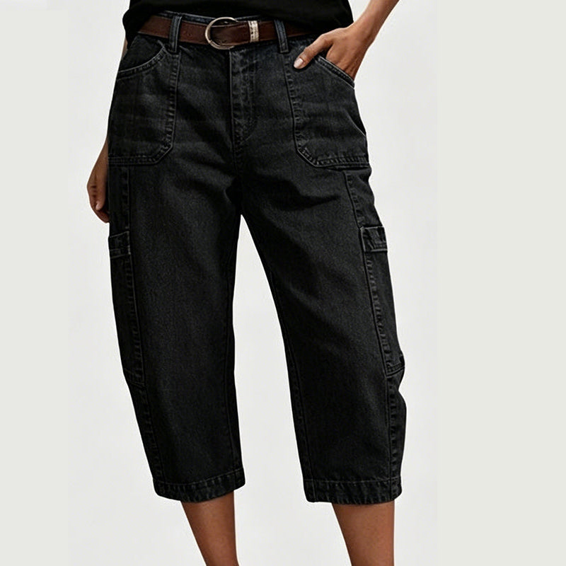 Vaqueros tobilleros, elásticos y de estilo casual para mujer