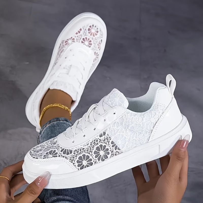 Dentelle-Zapatillas de Encaje Floral