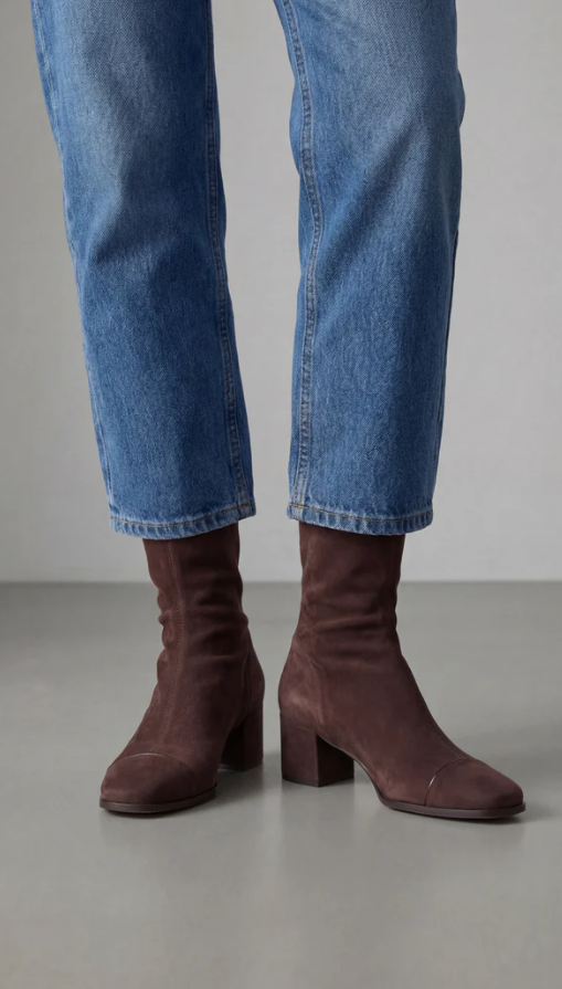 Botines elegantes con tacón cuadrado