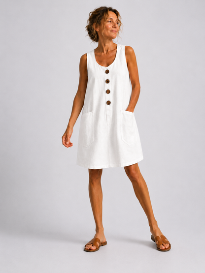 Vestido de algodón y lino