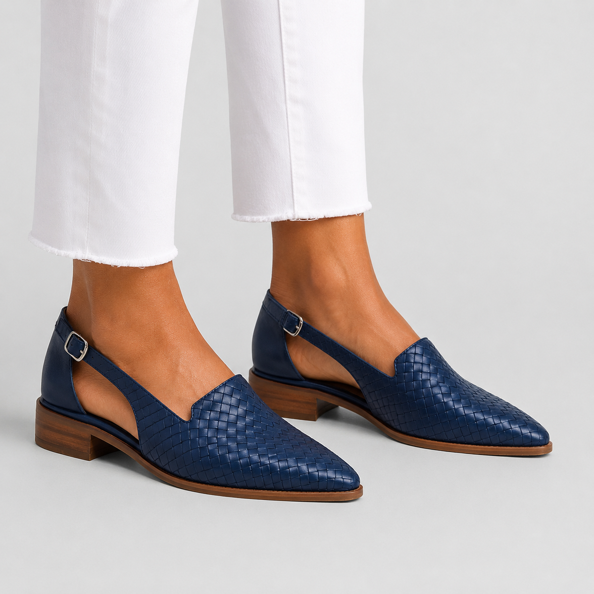 Claudia | Mocasines con tira trasera trenzada