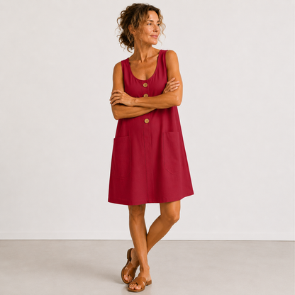 Vestido de algodón y lino