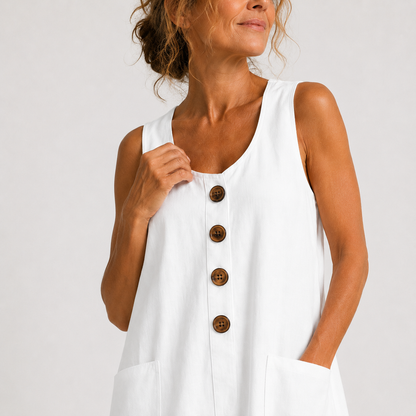 Vestido de algodón y lino