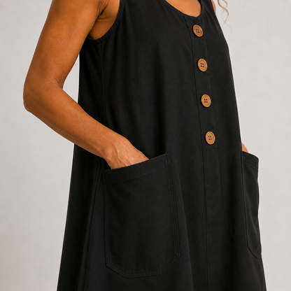 Vestido de algodón y lino