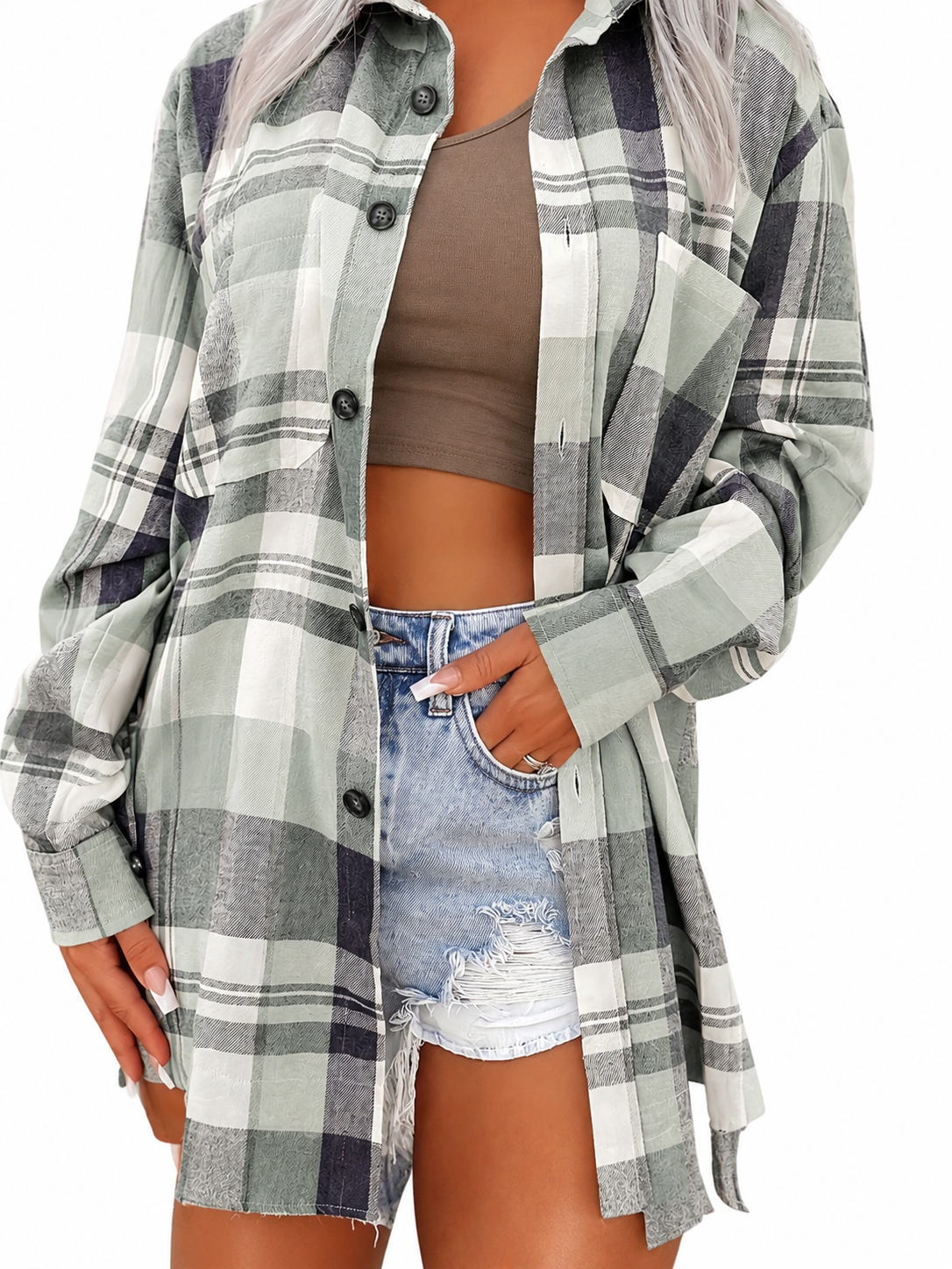 Camisa de verano de manga larga para mujer