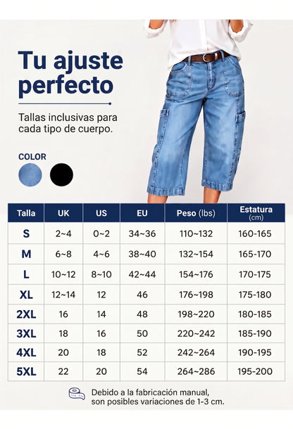 Vaqueros tobilleros, elásticos y de estilo casual para mujer