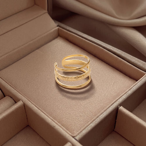 Anillo de tres láminas