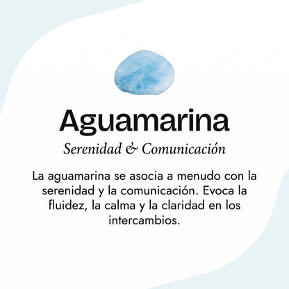 Anillo ajustable de aguamarina «Cristal Marino»