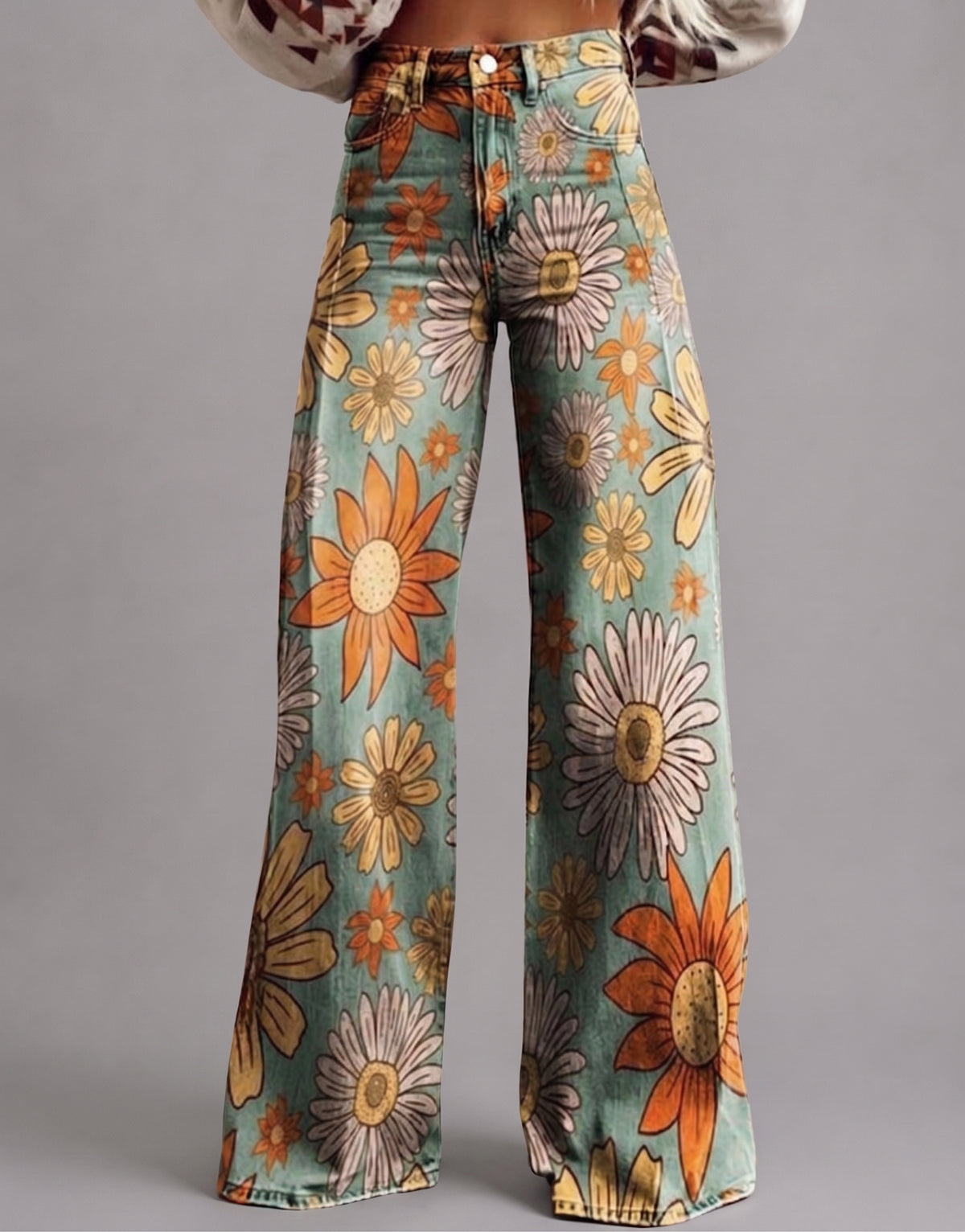 Pantalones palazzo con estampado floral