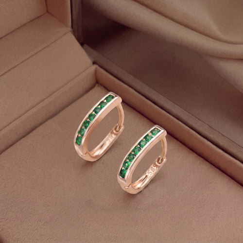 Pendientes de Esmeralda y Diamante en Oro