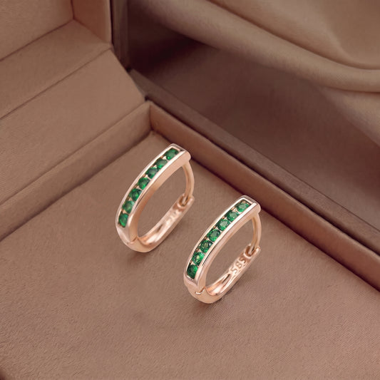 Pendientes de Esmeralda y Diamante en Oro