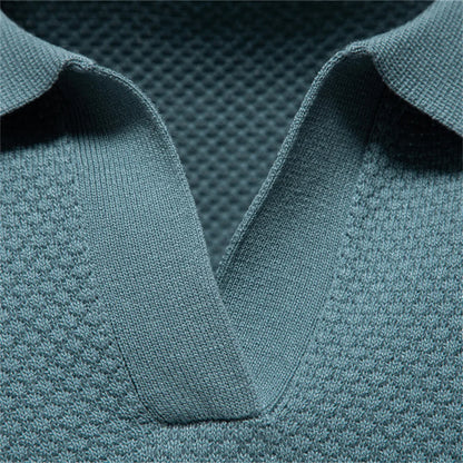 Polo de Punto Texturizado Monaco – Cuello Abierto en V
