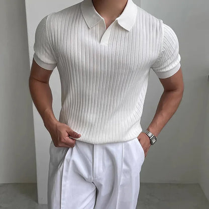 Polo Elegante de Punto Fino Sin Botones – Estilo Lujo Silencioso