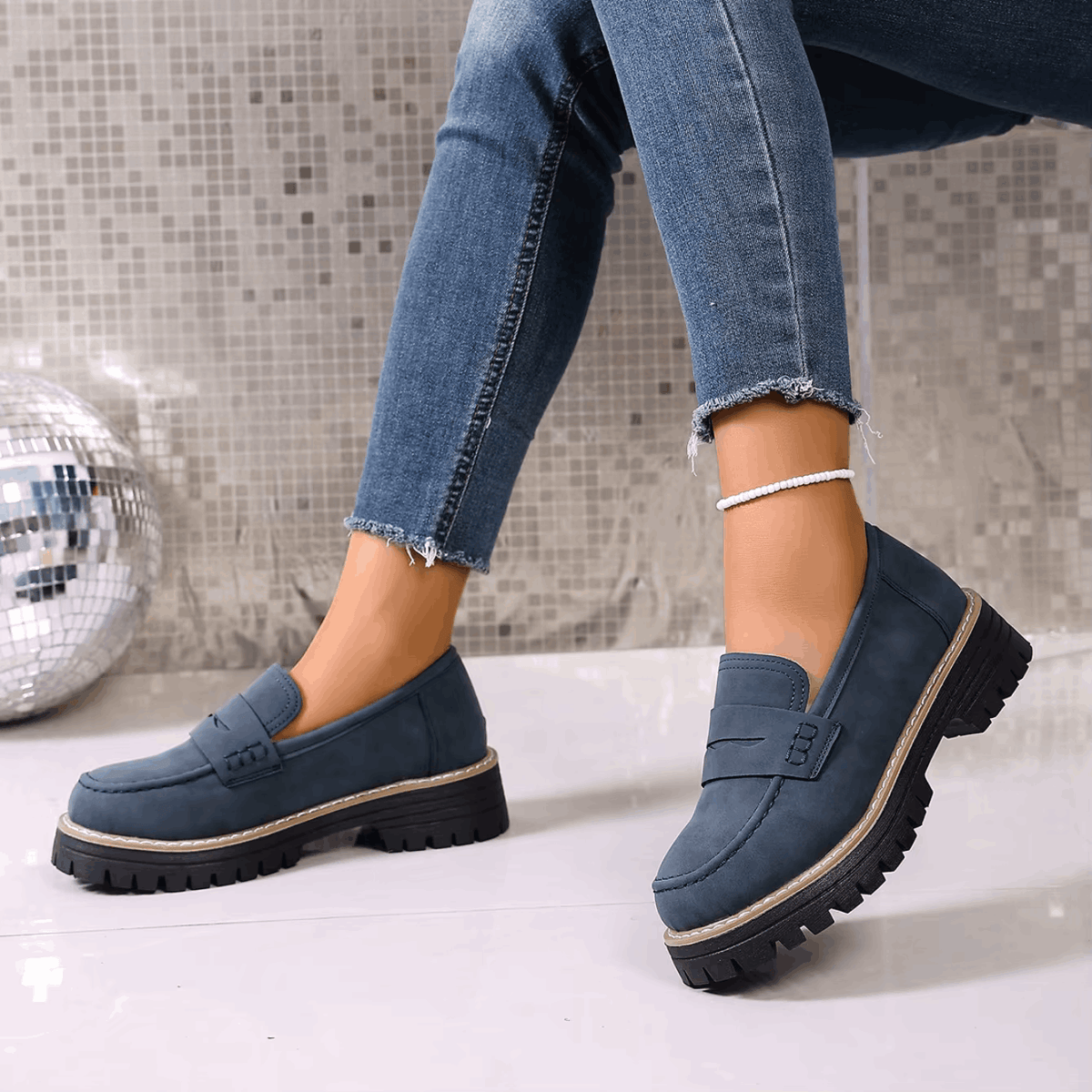 Elsa | Mocasines con plataforma de estilo universitario