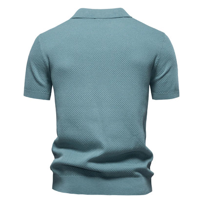 Polo de Punto Texturizado Monaco – Cuello Abierto en V