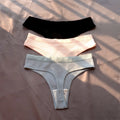 Pack de 3 Tangas de Algodón Acanalado | Ropa Interior Sin Costuras Deportiva
