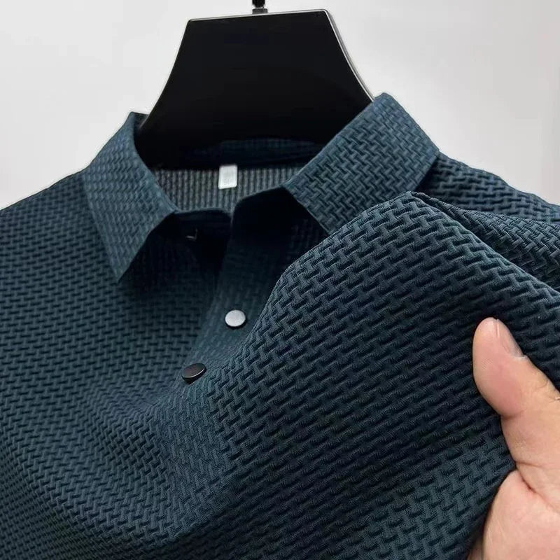 Polo Elegante Texturizado de Manga Corta – Colección Premium