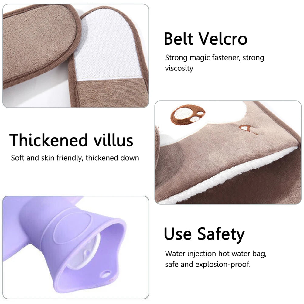 Bolsa para agua caliente para la menstruación, bolsa térmica, funda de felpa para calentar en el microondas, cinturón abdominal, funda térmica para la cintura, bolsa para botella de agua caliente
