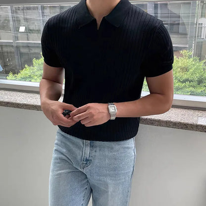 Polo Elegante de Punto Fino Sin Botones – Estilo Lujo Silencioso