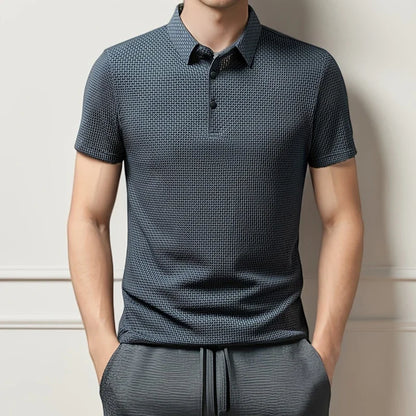 Polo Elegante Texturizado de Manga Corta – Colección Premium