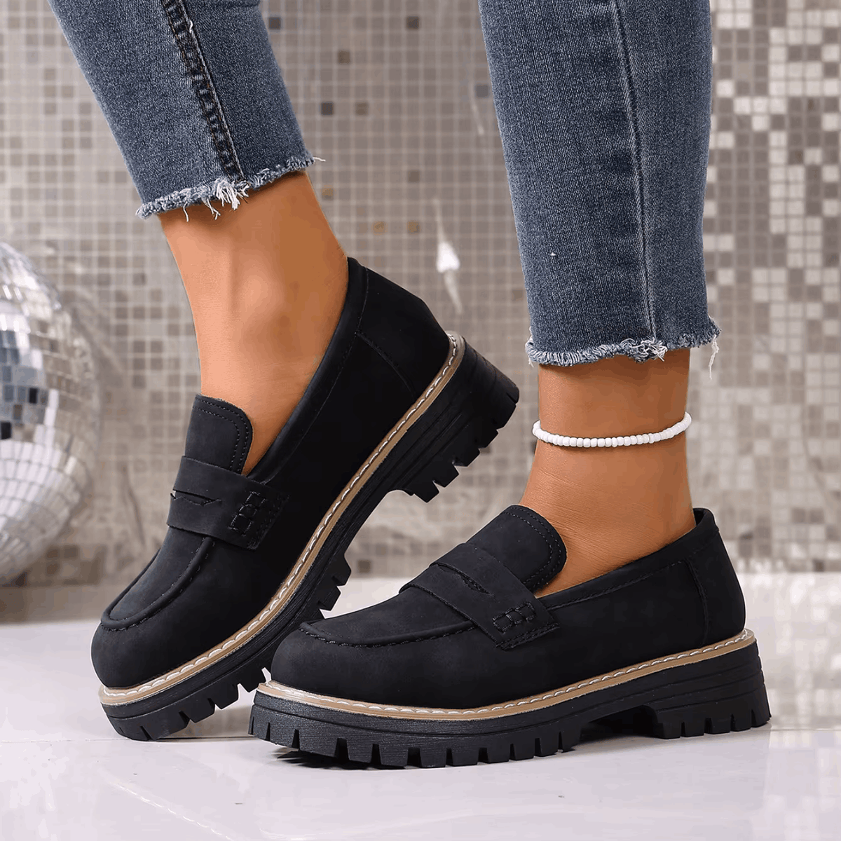 Elsa | Mocasines con plataforma de estilo universitario